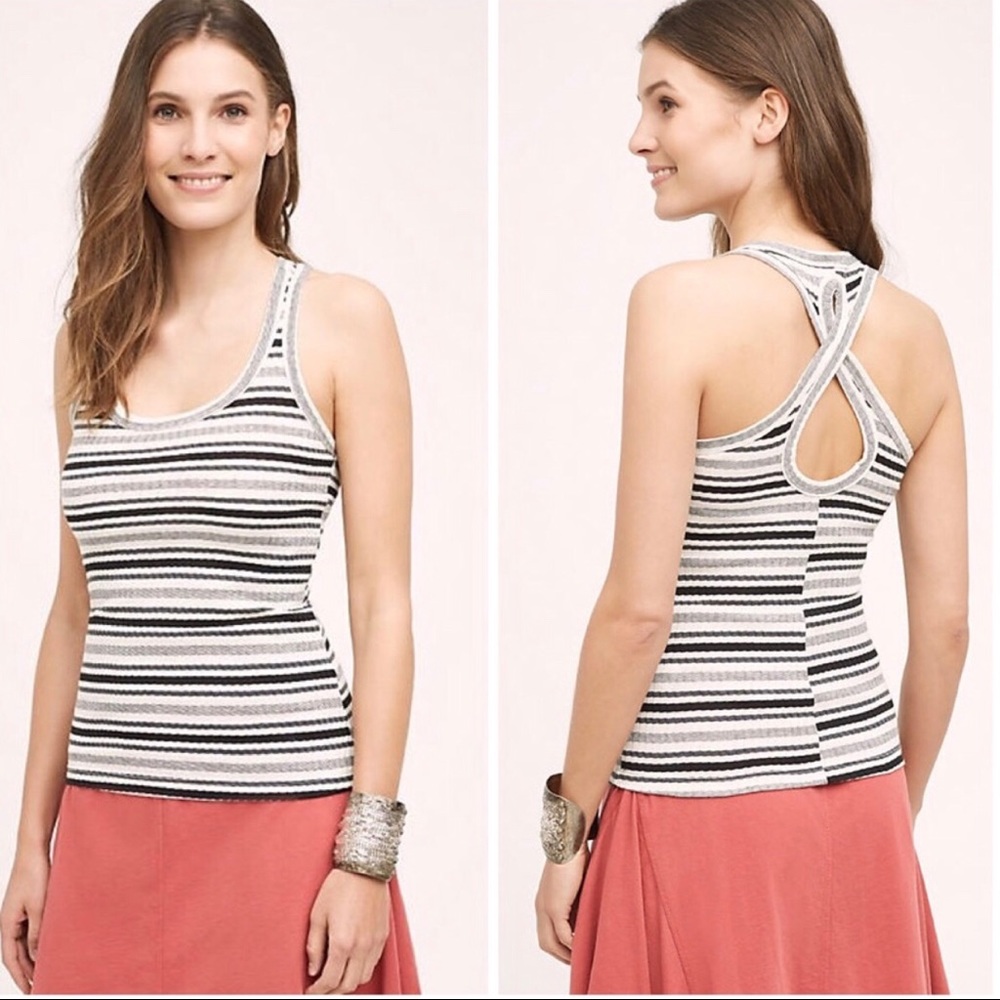 Anthropologie Left of Center Striped Tank Top